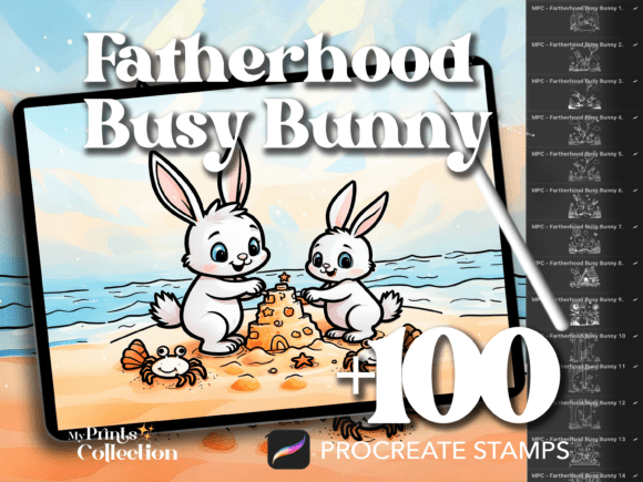 100 Busy Bunny Father s Day Procreate: A Must-Have Stamp Set for Digital Artists