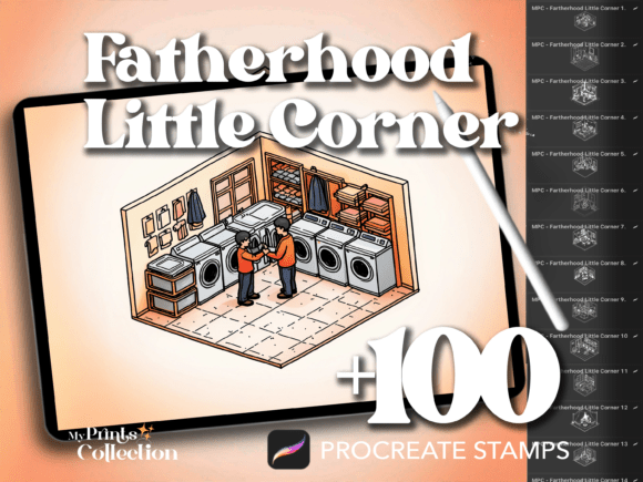 100 Little Corner Father’s Day Procreate Stamps