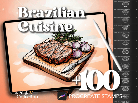 100 Procreate Brazilian Cuisine Stamps: A Creative Gateway to Brazil’s Culinary Culture