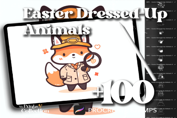 100 Procreate Easter Dressed-Up Animals