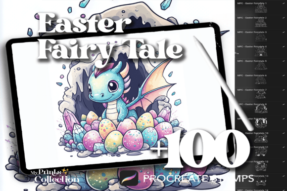 100 Procreate Easter Fairy Tale Stamps