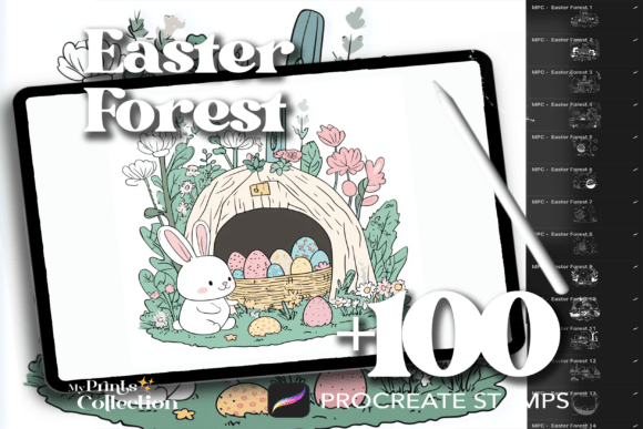 100 Procreate Easter Forest Stamps: A Versatile Toolkit for Digital Artists