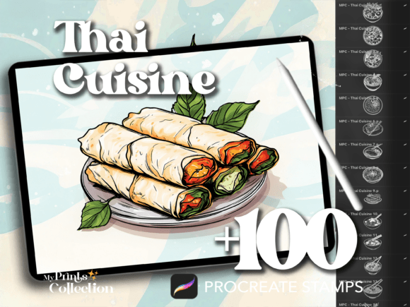 100 Procreate Thai Cuisine Stamps: Elevate Your Digital Art with Flavorful Creativity