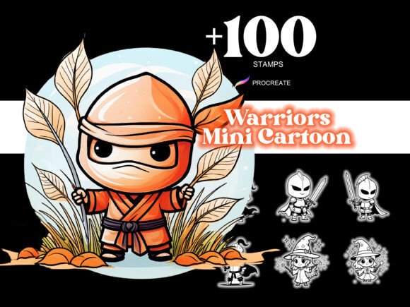100 Procreate Warriors Mini Cartoon: Add Heroic Charm to Your Digital Art