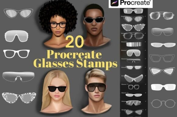20 Procreate Glasses Stamps Sunglasses: A Practical Tool for Digital Artists and Illustrators