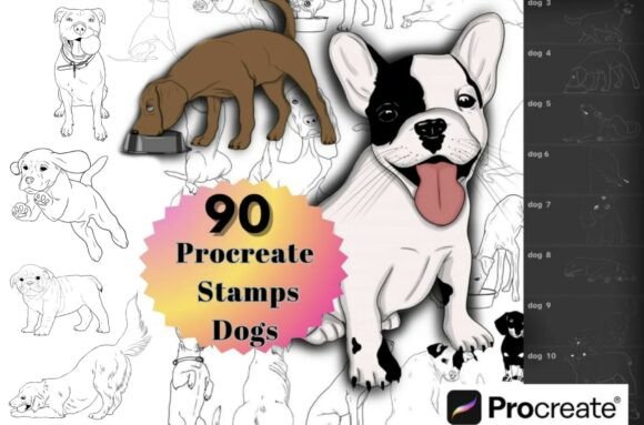 90 Procreate Dog Stamps: Add Cuteness and Character to Your Digital Art