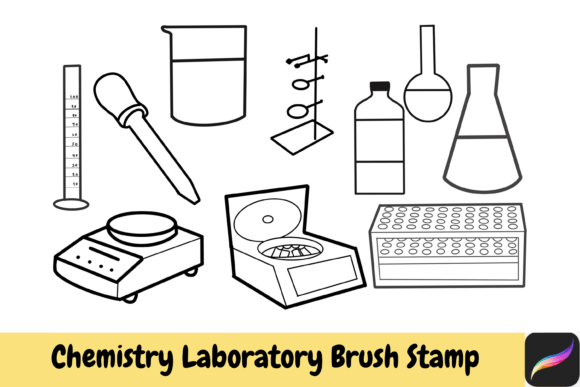 Chemistry Brush Stamps for Procreate iPad