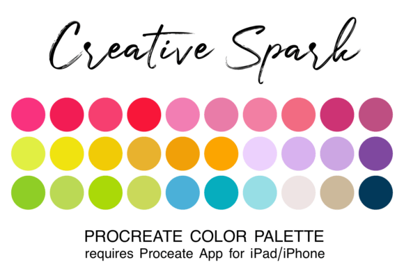 Creative Spark Procreate Color Palette: A Bold, Cohesive Choice for Digital Artists and Designers