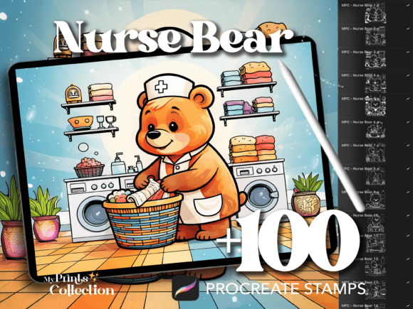 Enhancing Digital Art with the 100 Nurse Bear Day Procreate Stamp: A Creative and Commercial Opportunity