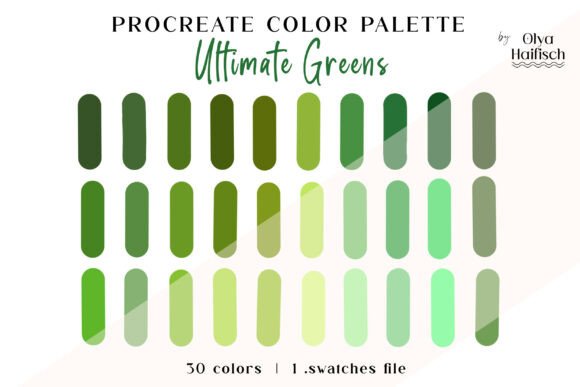 Exploring the Green Procreate Color Swatches Palette: A Digital Artist’s Guide to Natural Tones