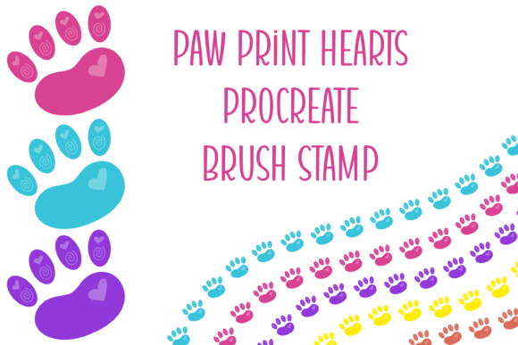 Paw Print Hearts Procreate Border Stamp: A Creative Essential for Digital Artists