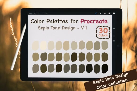Procreate Color Palettes: Sepia Tones V.1