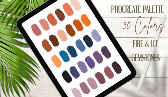 Procreate — Fire Ice Gemstones: A Dynamic Color Palette for Creative Projects
