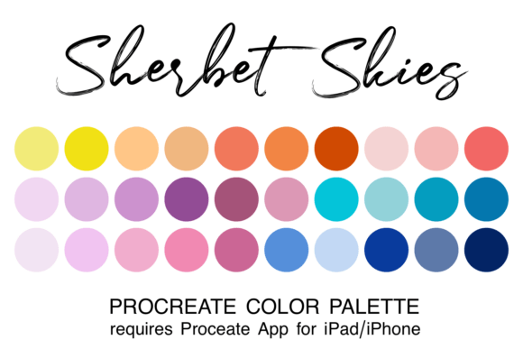 Sherbet Skies Procreate Color Palette: Streamlining Color Selection for Digital Artists