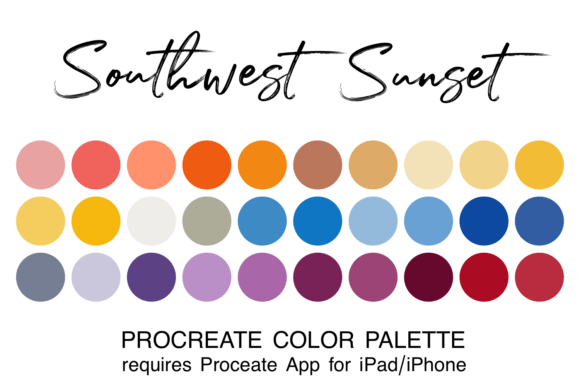 Southwest Sunset Procreate Color Palette