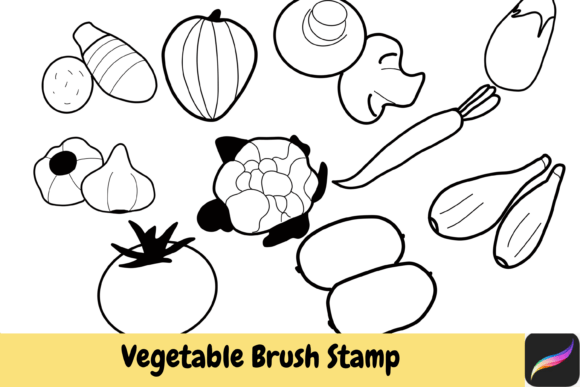 Vegetable Brush Stamps for Procreate iPad: A Creative Tool for Digital Illustrators